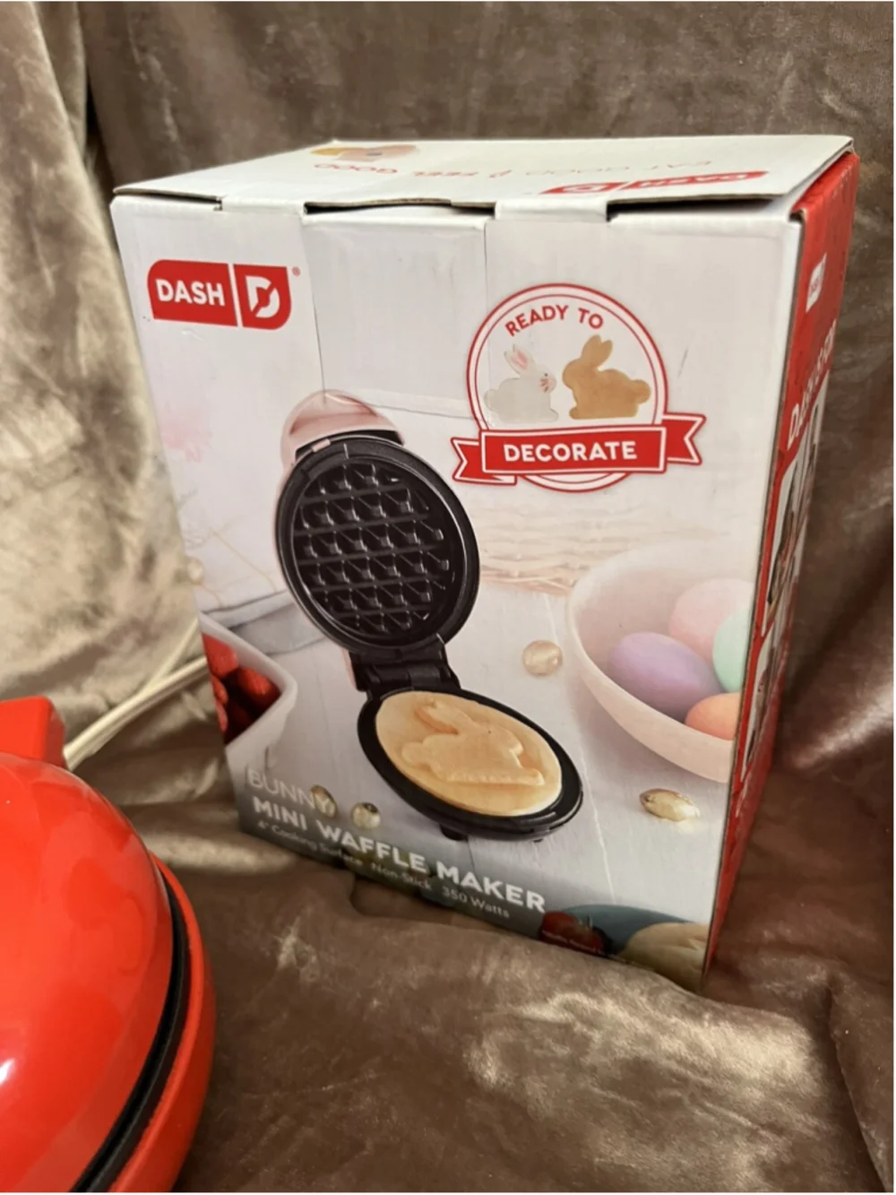 Mini Dash Pink BUNNY rabbit Shaped Waffle Maker 4inch New In Box Easter SpringW/
